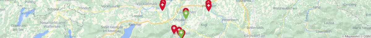 Kartenansicht für Apotheken-Notdienste in der Nähe von Laakirchen (Gmunden, Oberösterreich)